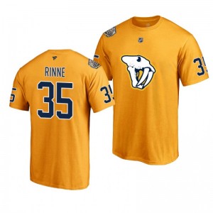 Nashville Predators Pekka Rinne 2020 Winter Classic Gold T-Shirt - Sale