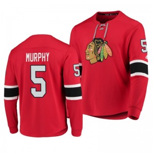 Blackhawks Connor Murphy Red Adidas Platinum Long Sleeve Jersey T-Shirt - Sale