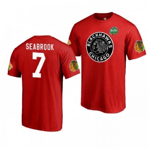 Brent Seabrook Blackhawks 2019 Winter Classic Fanatics Primary Logo T-Shirt Red - Sale