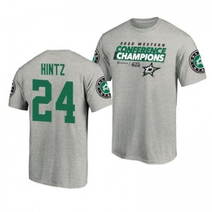 Men's 2020 Western Conference Champions Stars Roope Hintz Gray Locker Room Taped Up T-Shirt - Sale