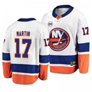 White Away Breakaway Player Jersey Matt Martin Islanders - Sale