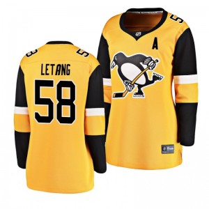 Women's Gold Penguins Kris Letang Breakaway Player Alternate Jersey - Sale
