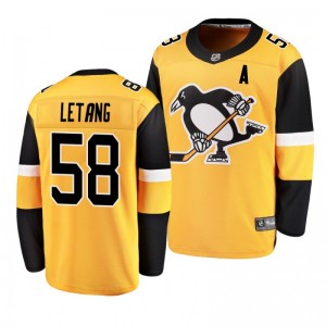 Penguins Kris Letang Breakaway Fanatics Gold Alternate Jersey - Sale