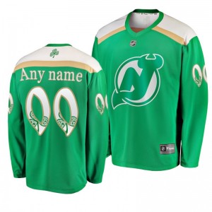 Devils Custom 2019 St. Patrick's Day Replica Fanatics Branded Jersey Green - Sale