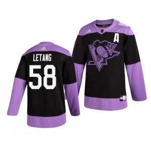 Kris Letang Penguins Black Hockey Fights Cancer Practice Jersey - Sale