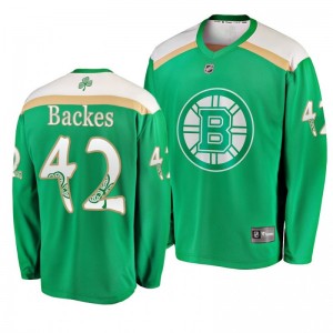 Boston Bruins David Backes 2019 St. Patrick's Day Green Replica Fanatics Branded Jersey - Sale