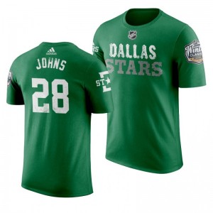 2020 Winter Classic Dallas Stars Stephen Johns Green Team Logo T-Shirt - Sale