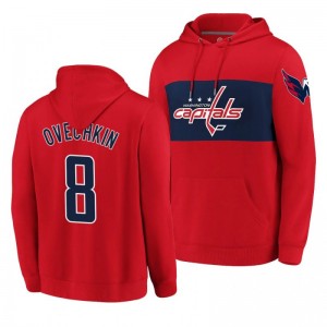 Capitals Alexander Ovechkin Classics Faux Cashmere Pullover Red Hoodie - Sale