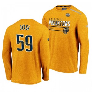 Nashville Predators Roman Josi Yellow 2020 Winter Classic Men's Long Sleeve T-Shirt - Sale