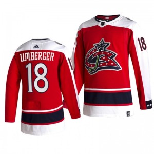 Blue Jackets R.J. Umberger 2021 Reverse Retro Red Authentic Jersey - Sale