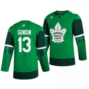 Maple Leafs Mats Sundin 2020 St. Patrick's Day Authentic Player Green Jersey - Sale