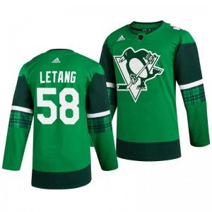 Penguins Kris Letang 2020 St. Patrick's Day Authentic Player Green Jersey - Sale