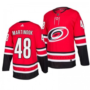 Jordan Martinook Hurricanes Red Adidas Home Authentic Jersey - Sale