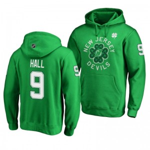 Taylor Hall New Jersey Devils St. Patrick's Day Green Pullover Hoodie - Sale