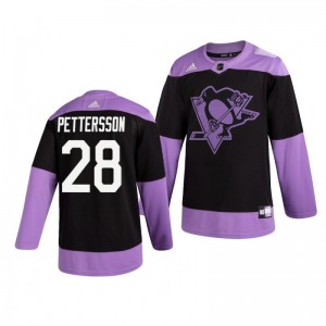Marcus Pettersson Penguins Black Hockey Fights Cancer Practice Jersey - Sale