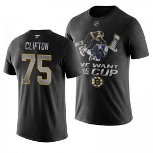 Connor Clifton Bruins We Want The Cup Stanley Cup Final Black T-Shirt - Sale