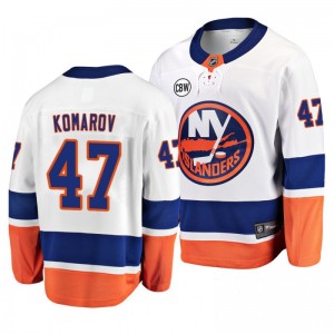 White Away Breakaway Player Jersey Leo Komarov Islanders - Sale