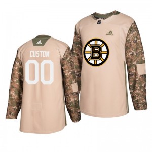 Bruins Custom Veterans Day Practice Adidas Camo Jersey - Sale