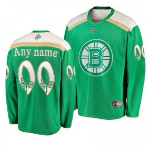 Boston Bruins Custom 2019 St. Patrick's Day Green Replica Fanatics Branded Jersey - Sale