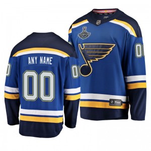 Blues 2019 Stanley Cup Champions Custom Home Breakaway Player Jersey - Blue - Sale