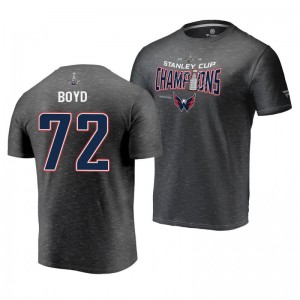 Men's Travis Boyd Capitals 2018 Heather Charcoal Locker Room Appeal Play Stanley Cup Champions T-shirt - Sale