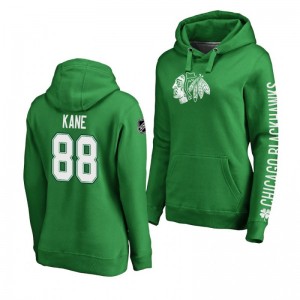 Patrick Kane Chicago Blackhawks St. Patrick's Day Green Women's Pullover Hoodie - Sale