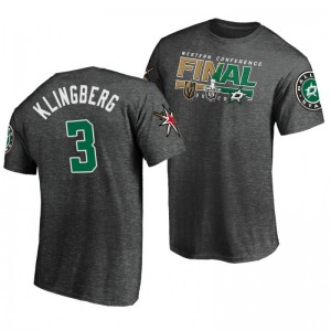 Stars John Klingberg Charcoal 2020 Stanley Cup Playoffs Western Conference Final Matchup Tee - Sale