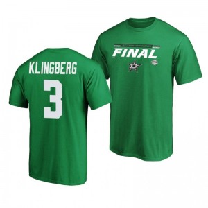 2020 Stanley Cup Playoffs Stars John Klingberg Green Western Conference Final Bound Overdrive T-Shirt - Sale