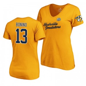 Nashville Predators Nick Bonino Gold 2020 Winter Classic Women's T-Shirt - Sale