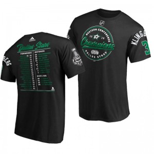 Men 2020 Western Conference Champions Stars John Klingberg Black Roster T-Shirt - Sale
