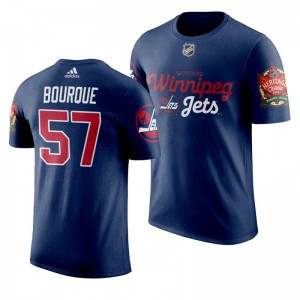 Winnipeg Jets Gabriel Bourque 2019 Heritage Classic Saskatchewan Navy T-Shirt - Sale