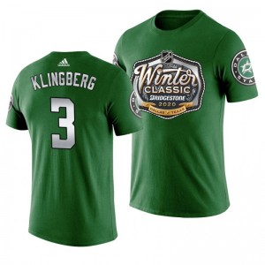 John Klingberg Stars Winter Classic Alternate Logo T-shirt Green - Sale