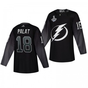 Ondrej Palat Lightning 2020 Stanley Cup Champions Jersey Black Alternate Authentic - Sale