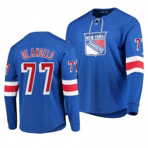 Rangers Tony DeAngelo Blue Adidas Platinum Long Sleeve Jersey T-Shirt - Sale