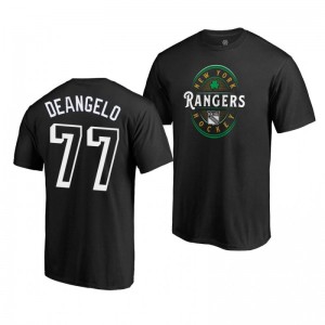 New York Rangers Tony DeAngelo 2019 St. Patrick's Day Forever Lucky Fanatics Black T-Shirt - Sale