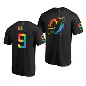 Taylor Hall Devils Black Rainbow Pride Name and Number T-Shirt - Sale