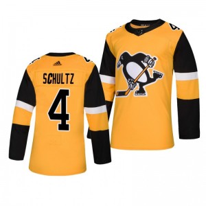 Penguins Justin Schultz Player Adidas Authentic Gold Alternate Jersey - Sale