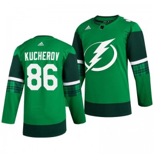 Lightning Nikita Kucherov 2020 St. Patrick's Day Authentic Player Green Jersey - Sale
