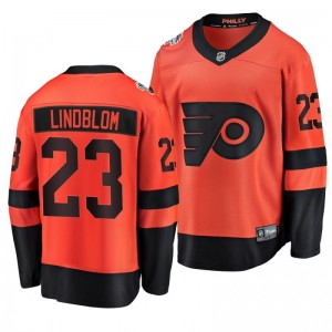 Flyers Men's Oskar Lindblom 2019 NHL Stadium Series Coors Light Breakaway Orange Jersey - Sale