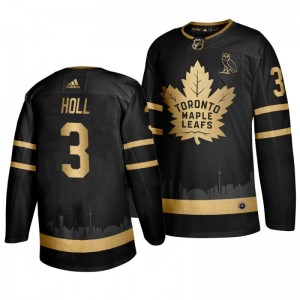 Maple Leafs Golden Edition #3 Justin Holl OVO branded Black Jersey - Sale