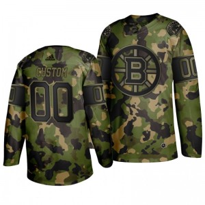 Bruins Custom Green Camouflage Memorial Day Jersey - Sale