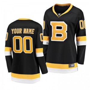 Women's Bruins Custom Black Alternate Breakaway Premier Jersey - Sale