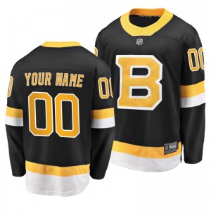 Men's Bruins Custom Black Alternate Breakaway Premier Jersey - Sale