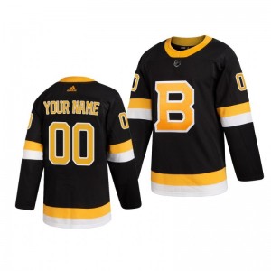 Men's Bruins Custom Black Authentic Pro Alternate Jersey - Sale