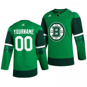 Bruins Custom 2020 St. Patrick's Day Authentic Player Green Jersey - Sale