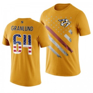 Mikael Granlund Predators Gold Independence Day T-Shirt - Sale