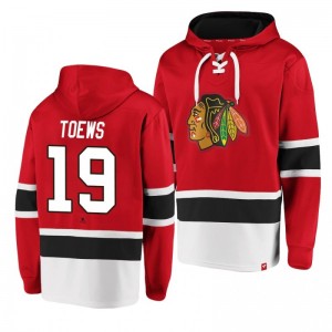 Blackhawks Jonathan Toews Dasher Player Lace-Up Red Hoodie - Sale
