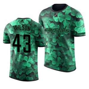 Capitals Tom Wilson St. Patrick's Day Green Lucky Shamrock Adidas T-shirt - Sale
