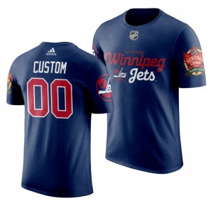 Winnipeg Jets Custom 2019 Heritage Classic Saskatchewan Navy T-Shirt - Sale