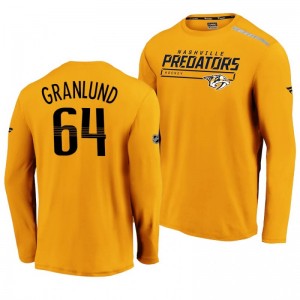 Predators Mikael Granlund 2020 Authentic Pro Clutch Long Sleeve Yellow T-Shirt - Sale